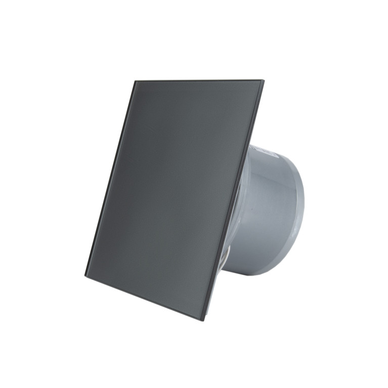 Designer silent fan MMP 100, 100 m³ / h, glass, dark gray